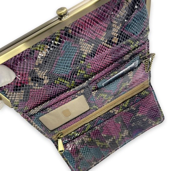 EUC 💜 HOBO International Rachel Continental Snakeskin Print Leather Wallet - Picture 9 of 14